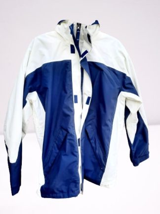 Veste Parka Kariban Goeland blanche et bleu marine