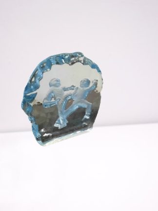 Trophée en verre de karaté de 12 cm